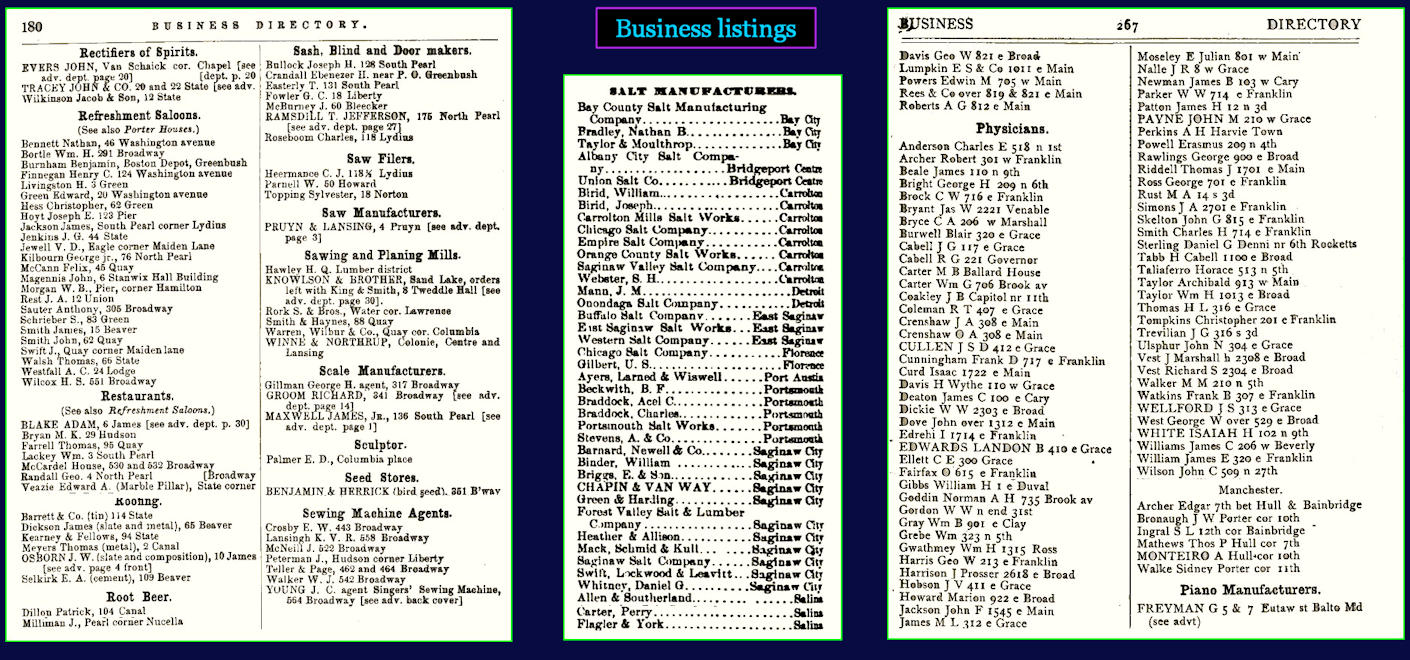 Business Listings, 1870